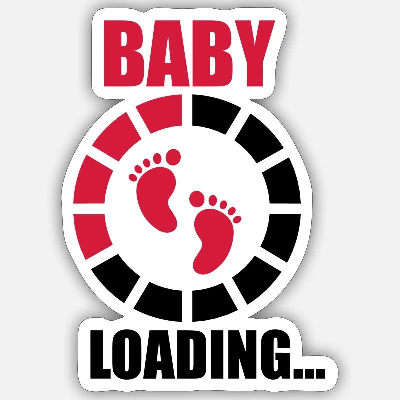 Baby loading - Sticker Größe S (10 x 10 cm) - Mattweiß