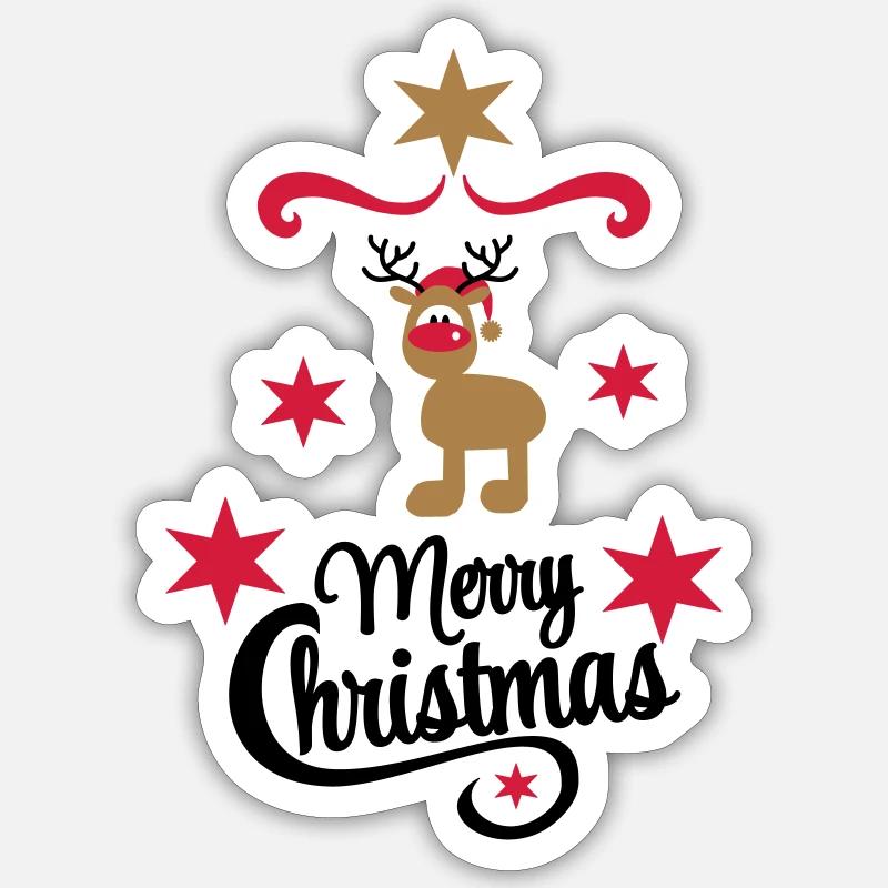 jul - Sticker størrelse S (10 x 10 cm) - mat hvid