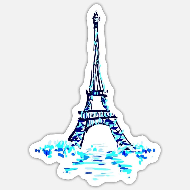 Tour Eiffel - Sticker taille S (10 x 10 cm) - blanc mat