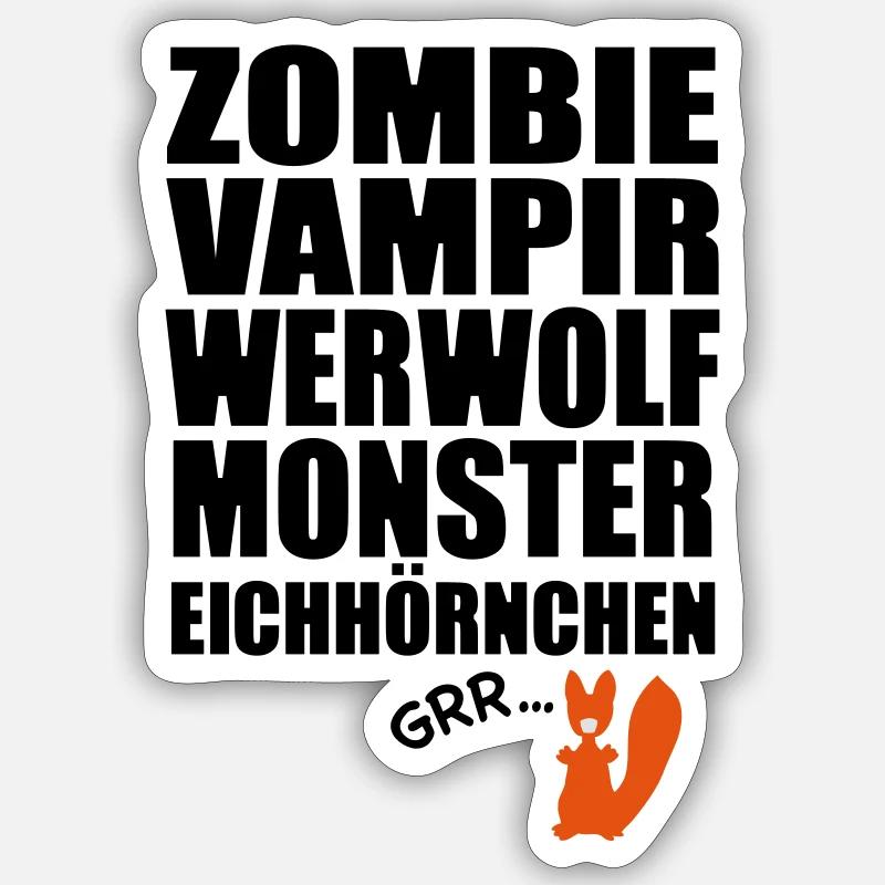 Monster Eichhörnchen Sticker Größe S (10 x 10 cm)