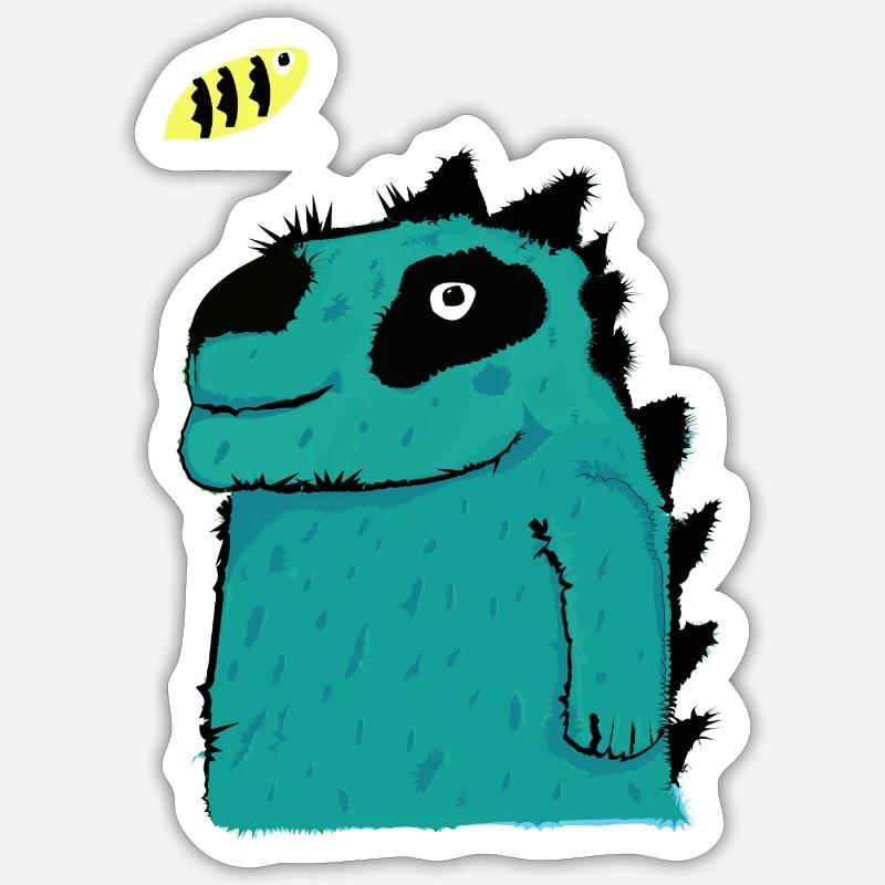 petit crocodile mignon - Sticker taille S (10 x 10 cm) - blanc mat