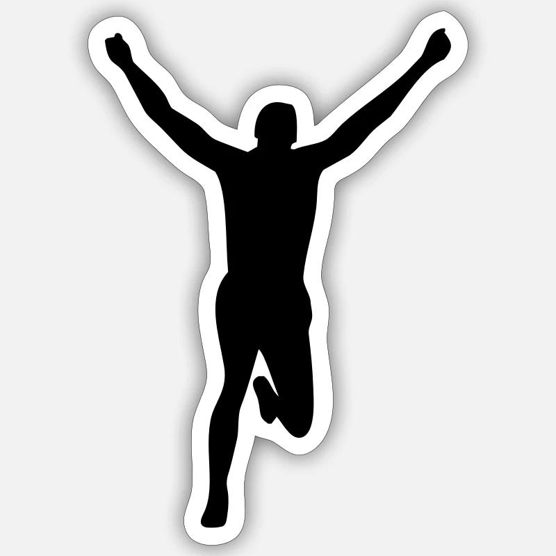 Marathon Läufer - Sticker Größe S (10 x 10 cm) - Mattweiß