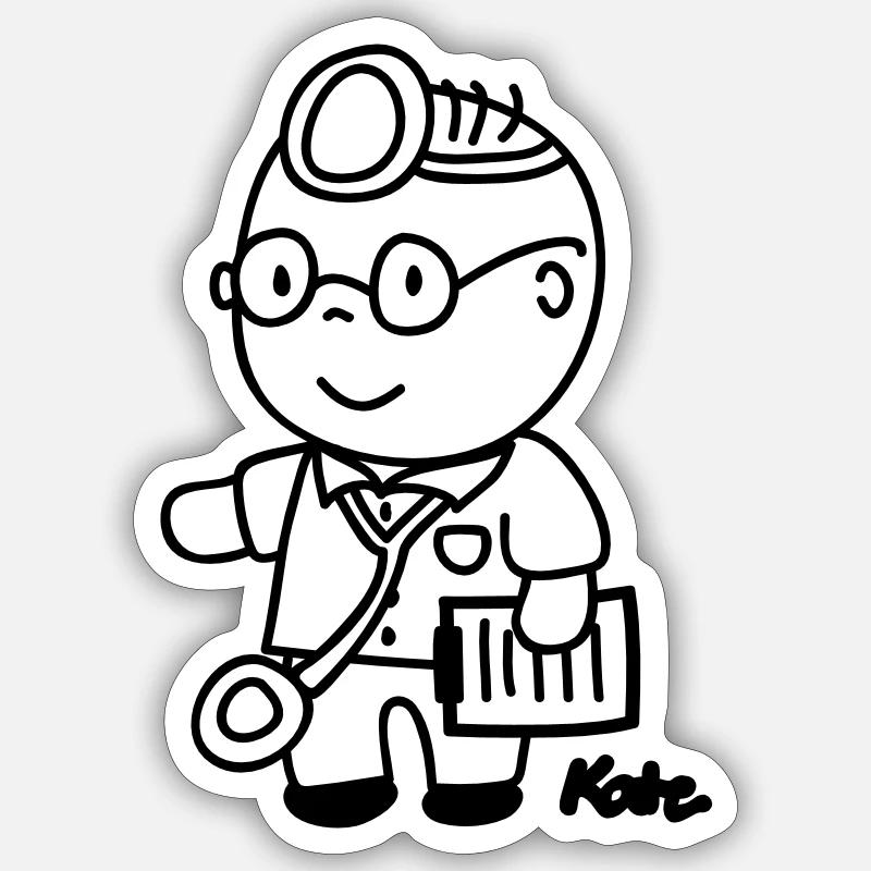 Arzt - Sticker taille S (10 x 10 cm) - blanc mat