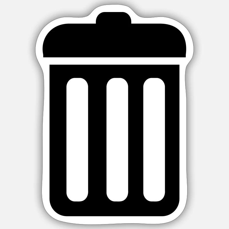 Mülltonne - Sticker Größe S (10 x 10 cm) - Mattweiß