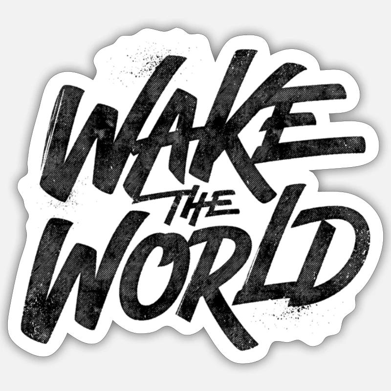 Réveiller le monde - Sticker taille S (10 x 10 cm) - blanc mat