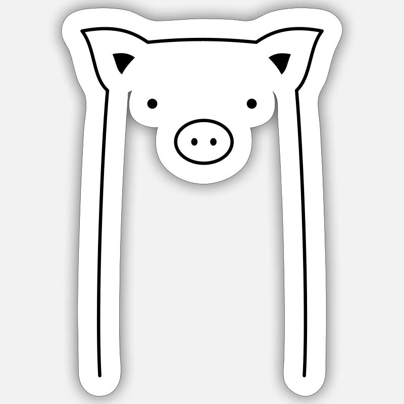 Pig sow piglet gift idea - Sticker size S (10 x 10 cm) - white matte
