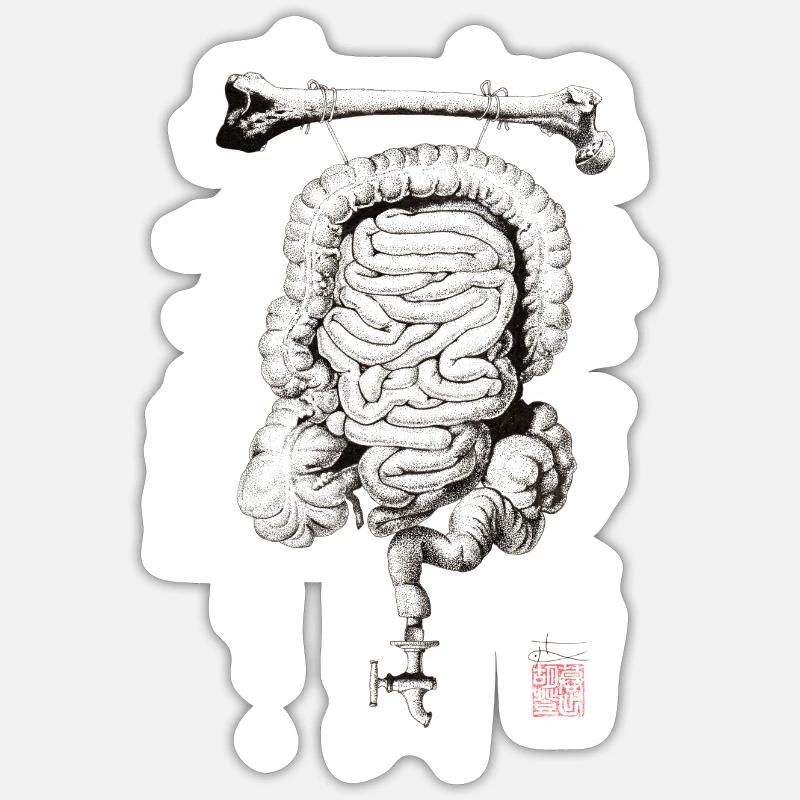 guts1 - Sticker taille S (10 x 10 cm) - blanc mat