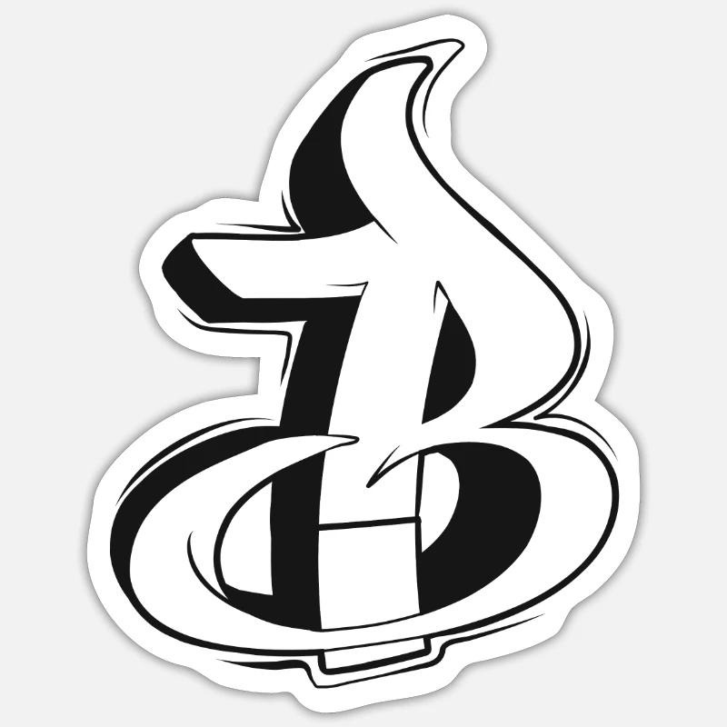 B - Sticker taille S (10 x 10 cm) - blanc mat