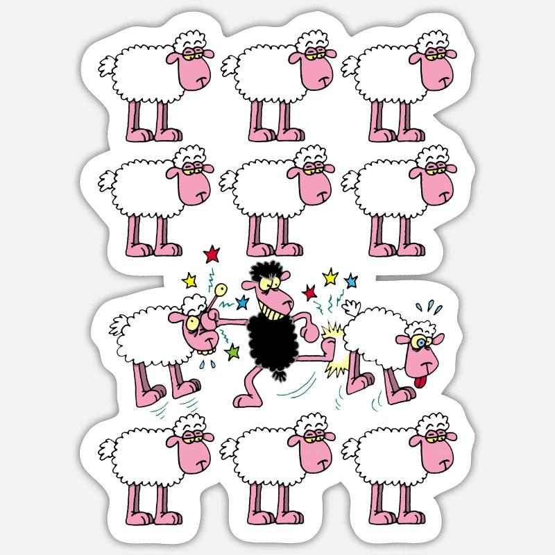 Pecora nera - Sticker formato S (10 x 10 cm) - bianco opaco