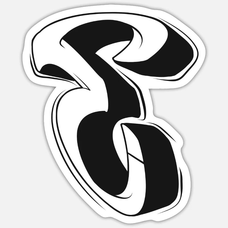 E - Sticker Größe S (10 x 10 cm) - Mattweiß