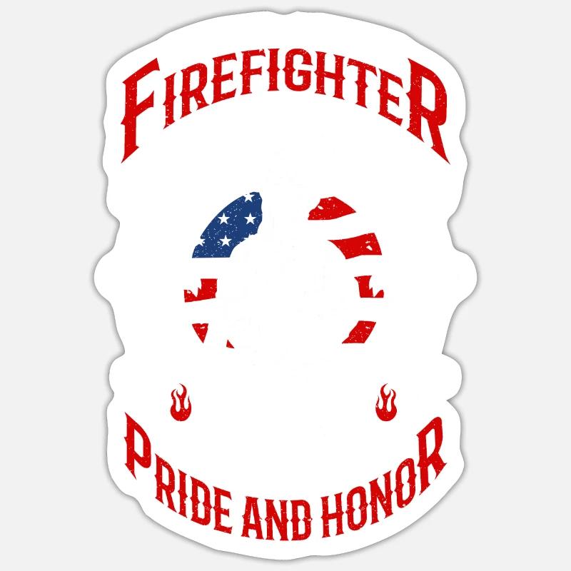 Firefighter - Sticker size S (10 x 10 cm) - white matte