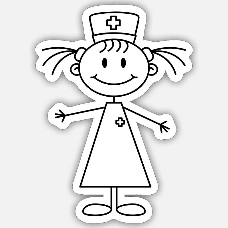 nurse - Sticker taille S (10 x 10 cm) - blanc mat