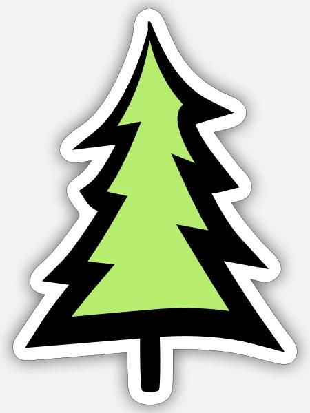 christmas tree christmas tree text design logo fir s - Sticker size S (10 x 10 cm) - white matte