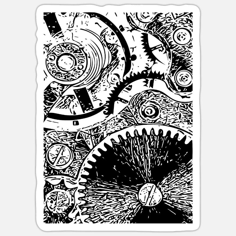 clockwork - Sticker size S (10 x 10 cm) - white matte