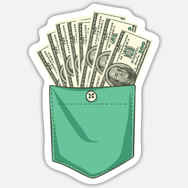 Dollar pocketSource Sticker Größe S (10 x 10 cm)