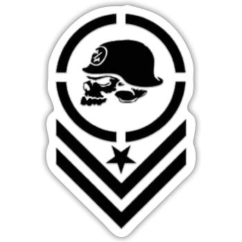 Totenkopf - Sticker Größe S (10 x 10 cm) - Mattweiß - Vorne