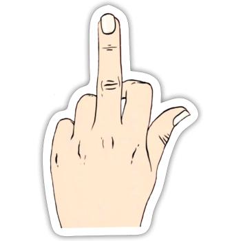 Mittelfinger Modus - Sticker Größe S (10 x 10 cm) - Mattweiß - Vorne