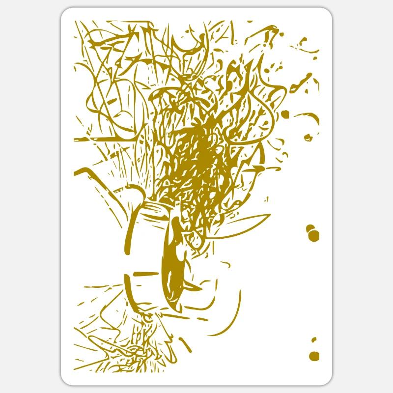 Conception abstraite - Sticker taille S (10 x 10 cm) - blanc mat