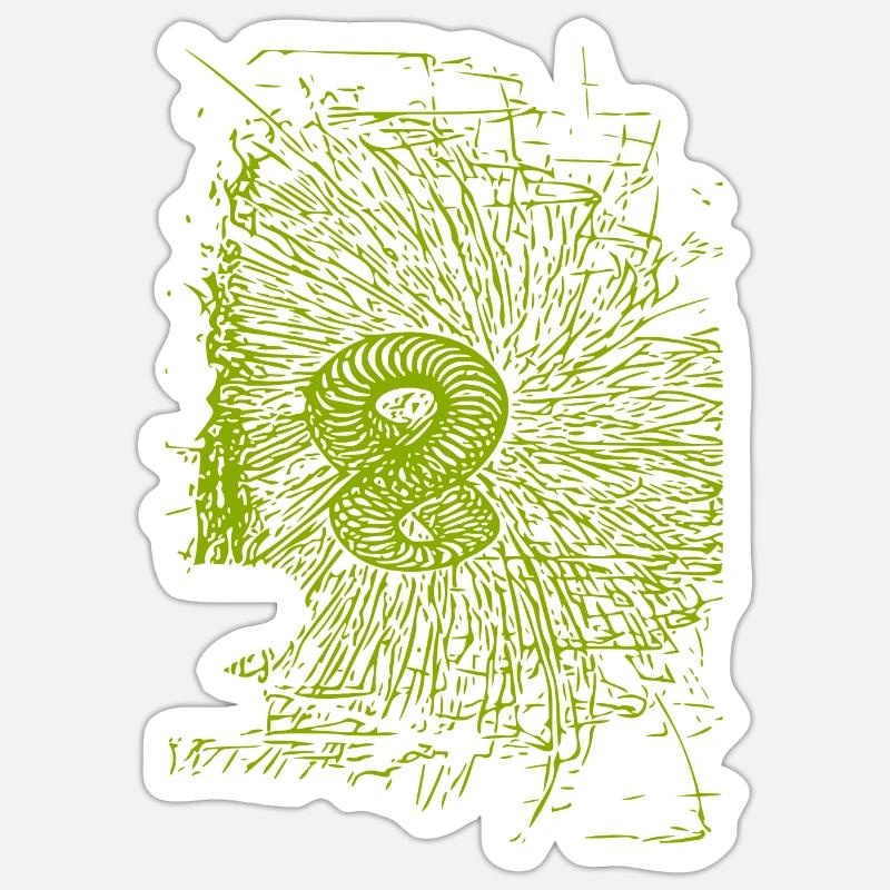 Conception abstraite - Sticker taille S (10 x 10 cm) - blanc mat