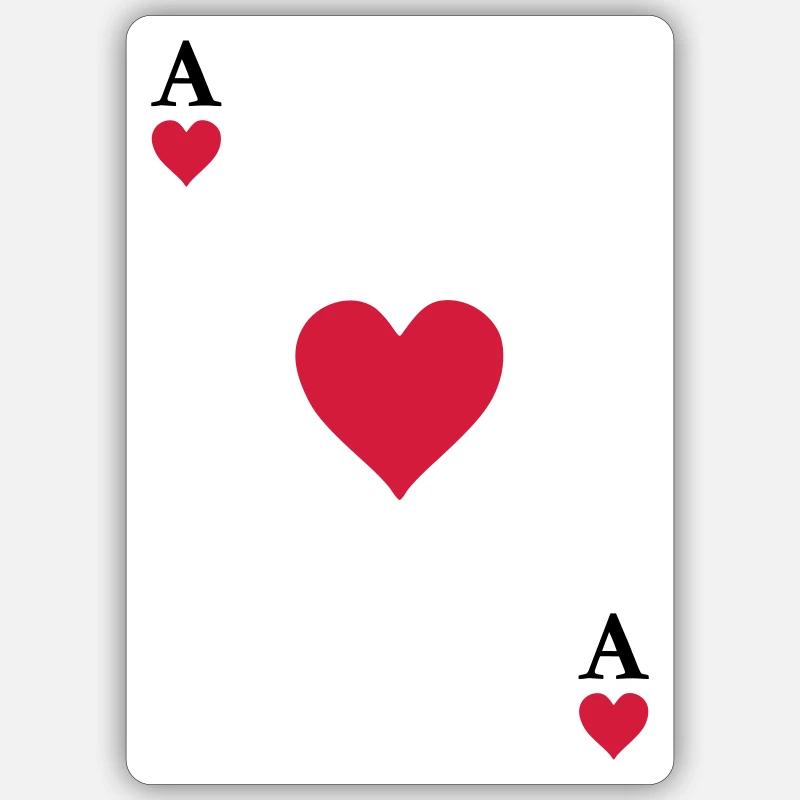 Herz Ass Sticker Größe S (10 x 10 cm)