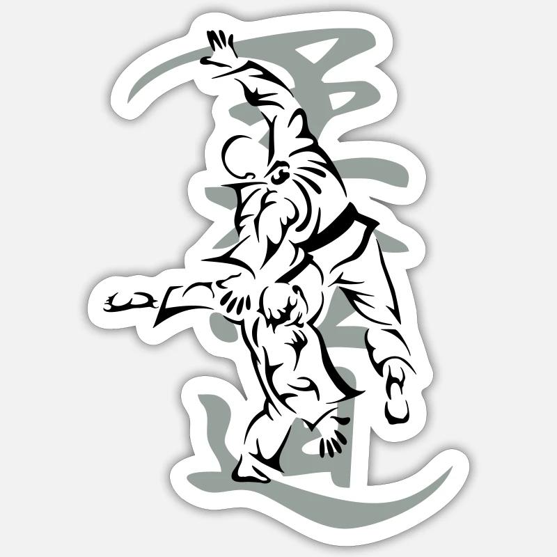 Projection martiale - Sticker taille S (10 x 10 cm) - blanc mat