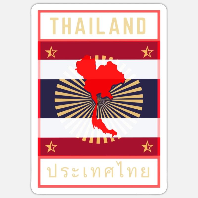 Thaïlande design - complexe - Sticker taille S (10 x 10 cm) - blanc mat