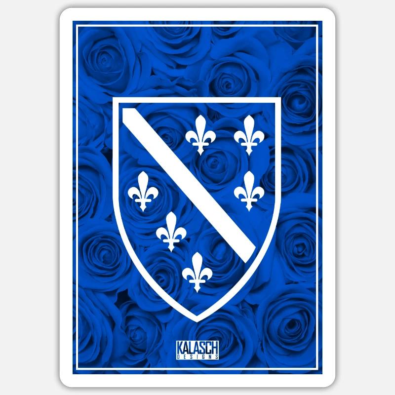 Bosna Rozen - Sticker taille S (10 x 10 cm) - blanc mat