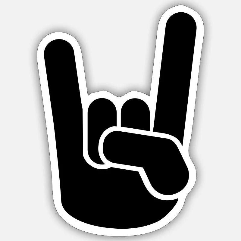 Rock hand - Sticker size S (10 x 10 cm) - white matte