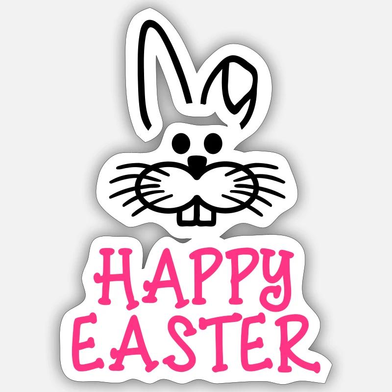 Happy Easter - Sticker taille S (10 x 10 cm) - blanc mat