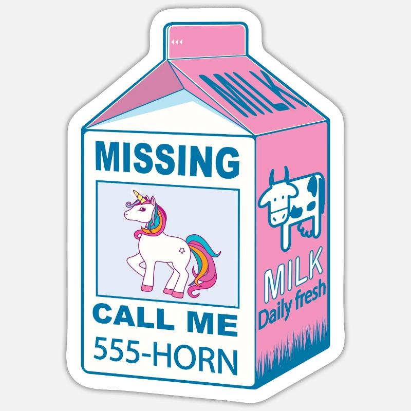 Fehlendes Einhorn - Verlorenes Einhorn - Sticker Größe S (10 x 10 cm) - Mattweiß