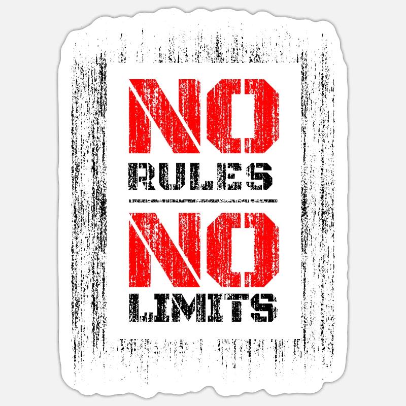No Rules No Limits - Sticker size S (10 x 10 cm) - white matte