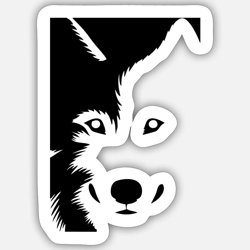 Wolf - Sticker Größe S (10 x 10 cm) - Mattweiß