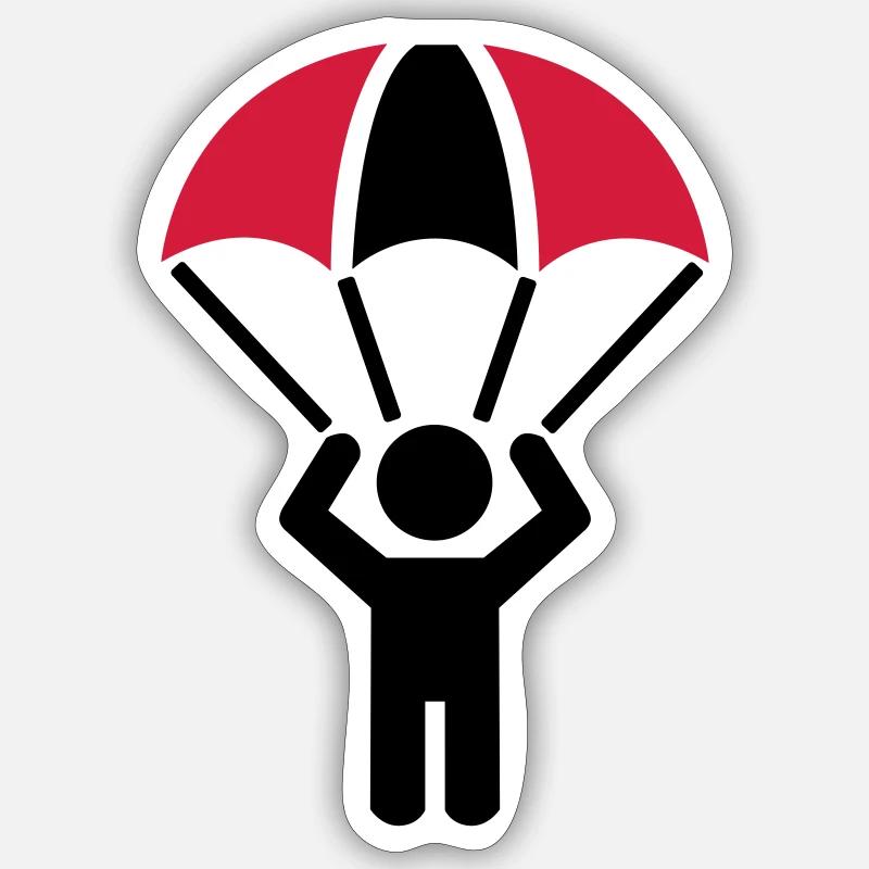 parachute - Sticker size S (10 x 10 cm) - white matte