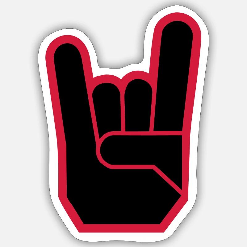 Rock Hand Pommesgabel Devilhand - Sticker size S (10 x 10 cm) - white matte