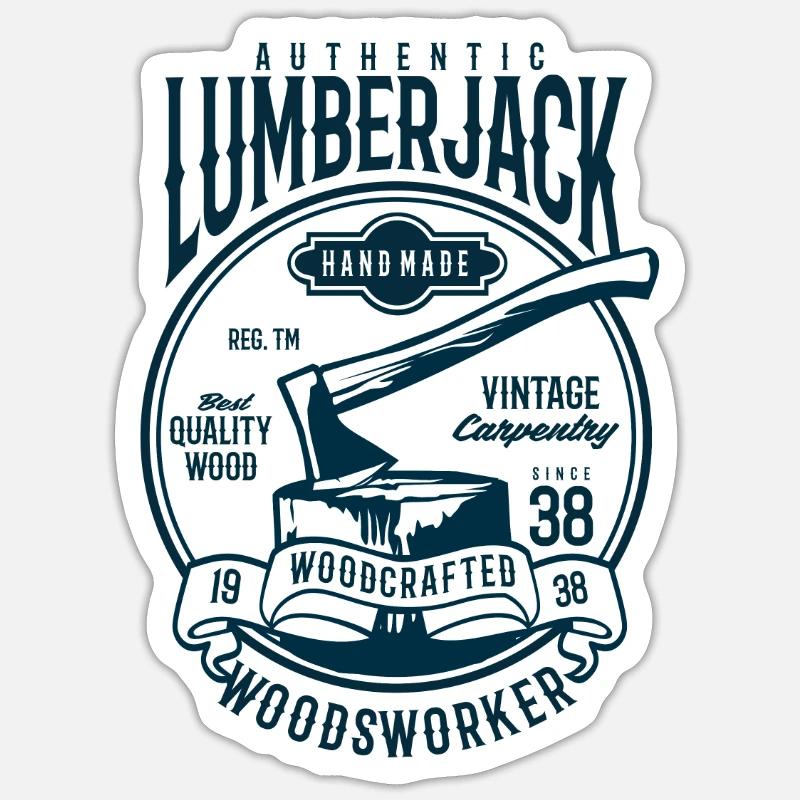 Authentic Lumberjack - Sticker size S (10 x 10 cm) - white matte