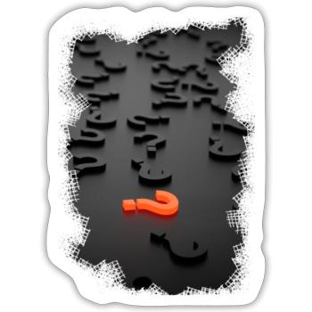 Effet de point d'interrogation de conception 3D - Sticker taille S (10 x 10 cm) - blanc mat - Devant