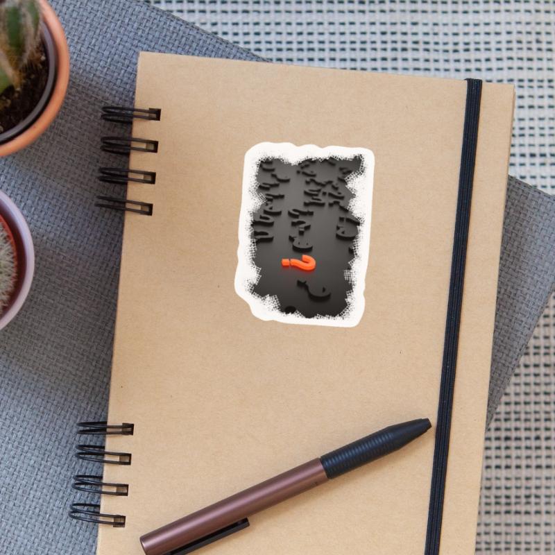 Effet de point d'interrogation de conception 3D Sticker taille S (10 x 10 cm)