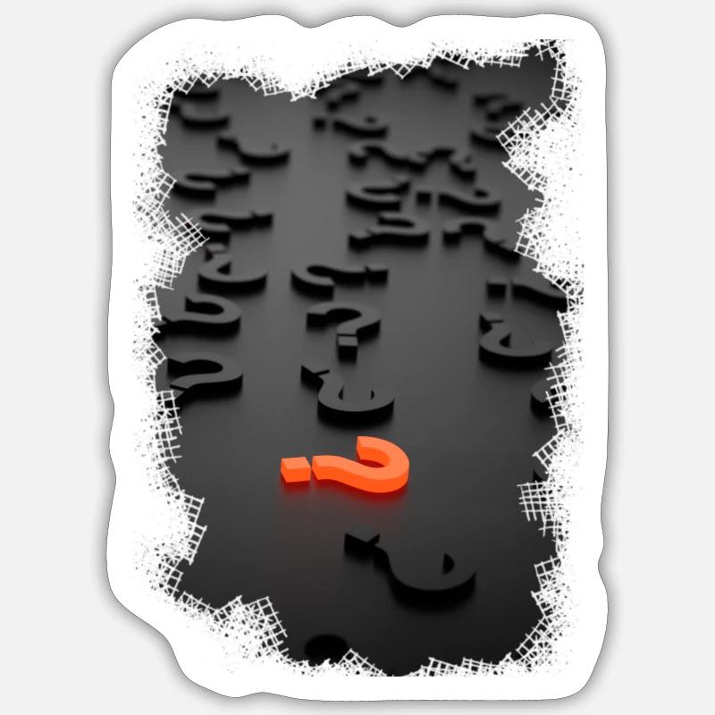 3D Design Fragezeichen Effekt Sticker Größe S (10 x 10 cm)