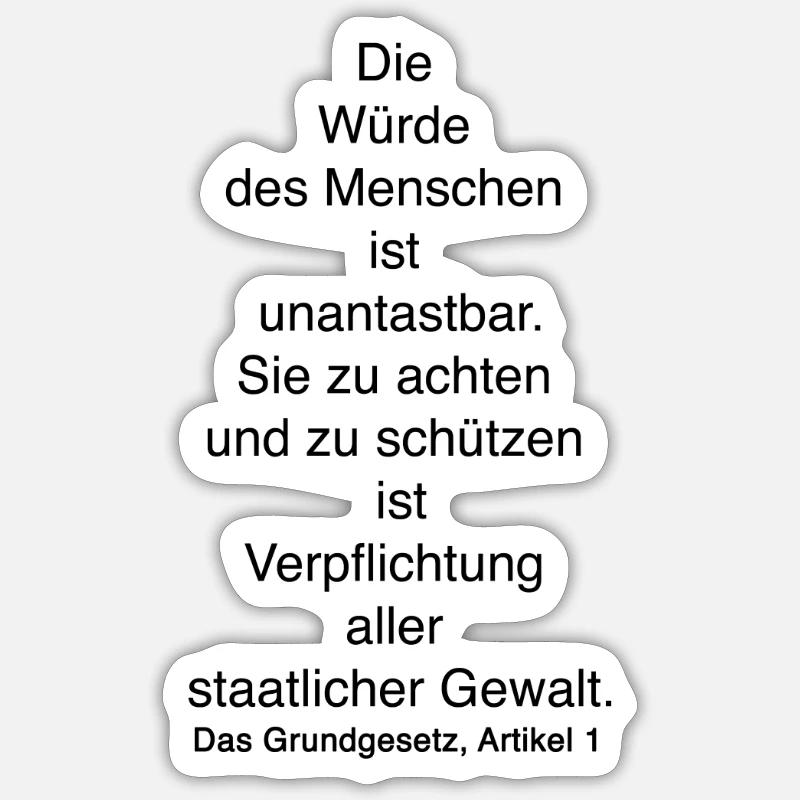 The Basic Law, Article 1 - Sticker size S (10 x 10 cm) - white matte