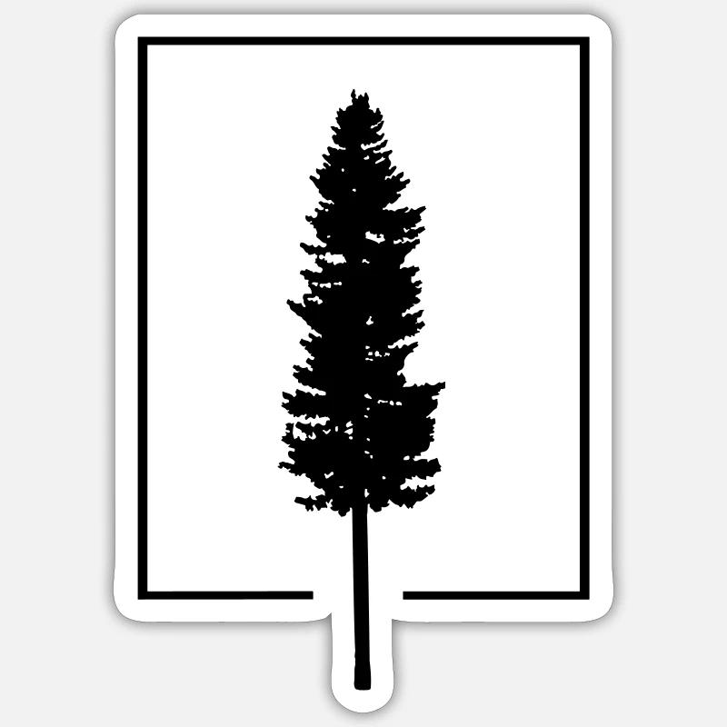 Arbre dans la boîte - Sticker taille S (10 x 10 cm) - blanc mat