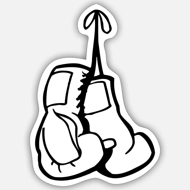 boxing gloves - box handschuhe - Sticker taille S (10 x 10 cm) - blanc mat