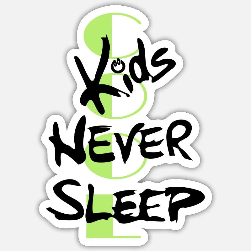 cool kids never sleep - Sticker size S (10 x 10 cm) - white matte
