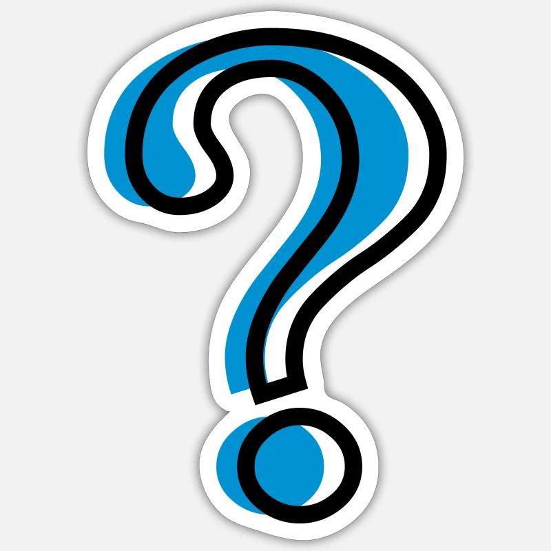 Point d'interrogation? - Sticker taille S (10 x 10 cm) - blanc mat