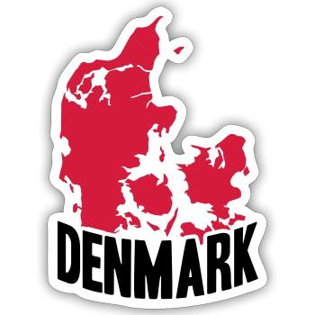 Danemark drapeau national Fierté danoise Nordique - Sticker taille S (10 x 10 cm) - blanc mat - Devant