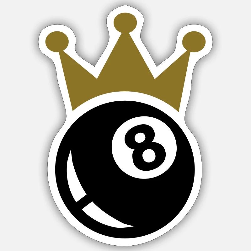 Billard - Sticker Größe S (10 x 10 cm) - Mattweiß