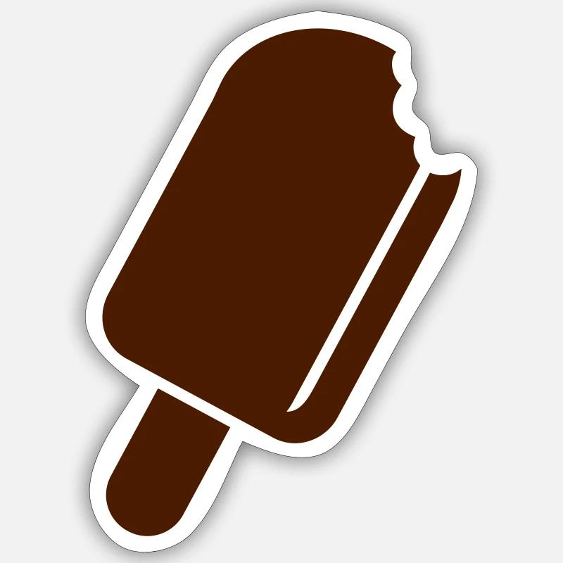 Glace - Sticker taille S (10 x 10 cm) - blanc mat