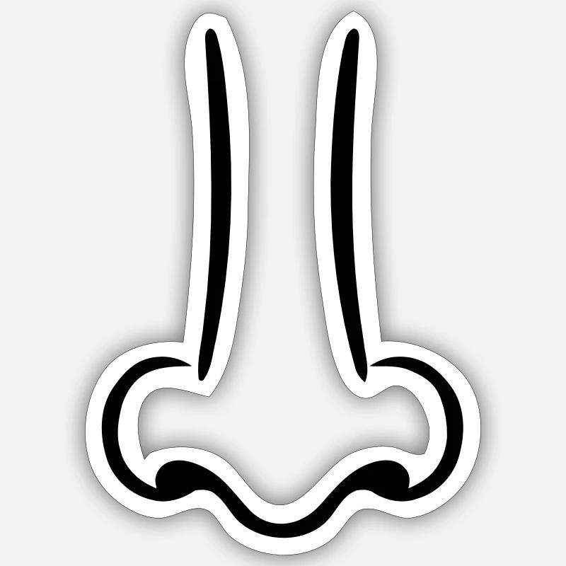 Nose - Sticker size S (10 x 10 cm) - white matte