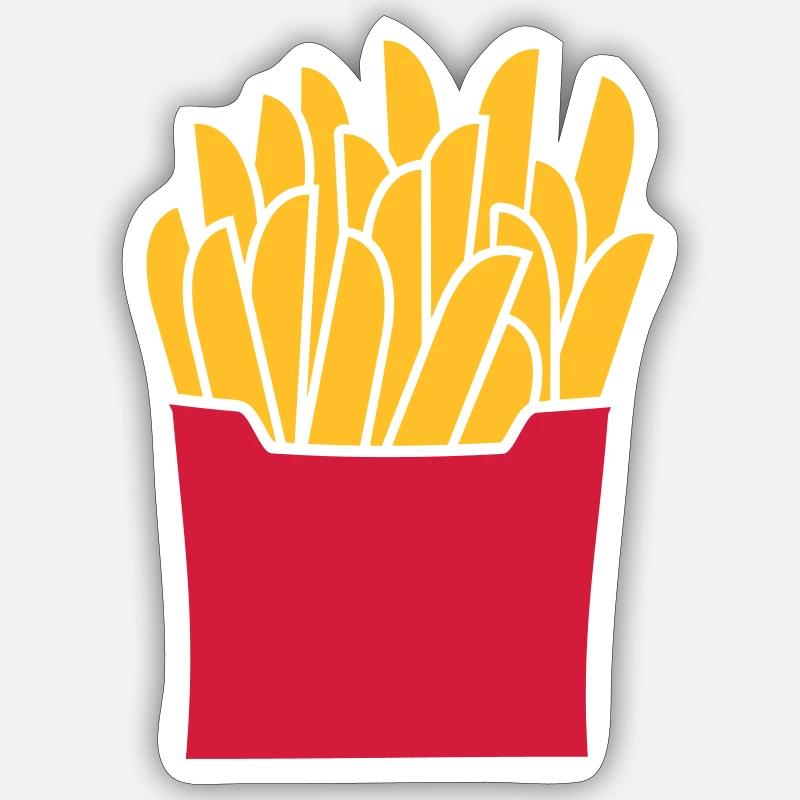 Pommes - Sticker Größe S (10 x 10 cm) - Mattweiß