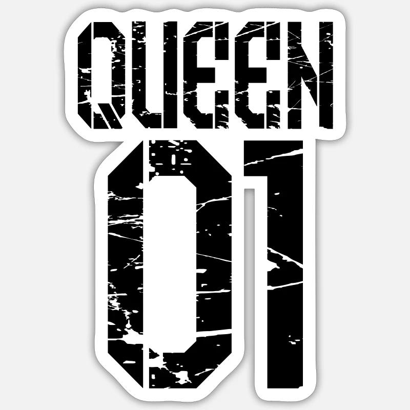 118 Queen 01 - Sticker taille S (10 x 10 cm) - blanc mat