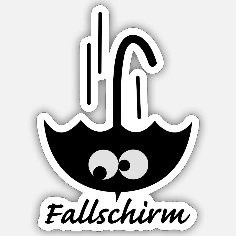 Fallschirm - Sticker Größe S (10 x 10 cm) - Mattweiß